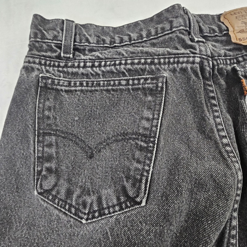 Vintage 90s Levi's 550 Orange Tab Black Denim Jeans Men's Size 36x32 Tapered - Picture 13 of 14